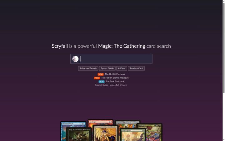 Snimka zaslona za scryfall.com