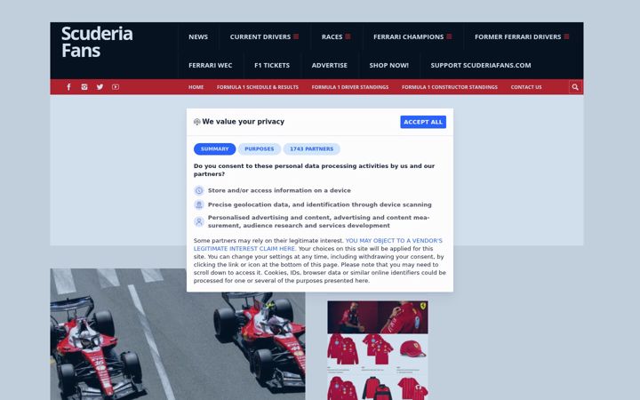 Screenshot of scuderiafans.com