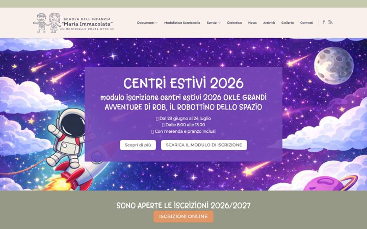 Ekrānuzņēmums no scuolainfanziamonticello.it