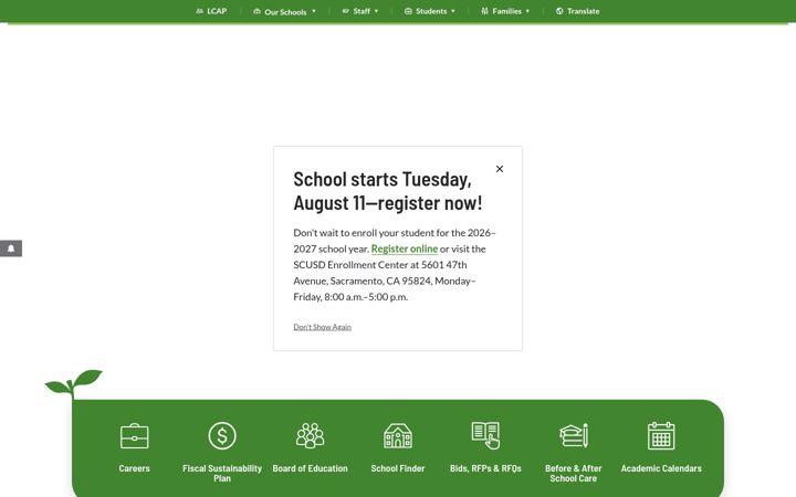 Screenshot of scusd.edu