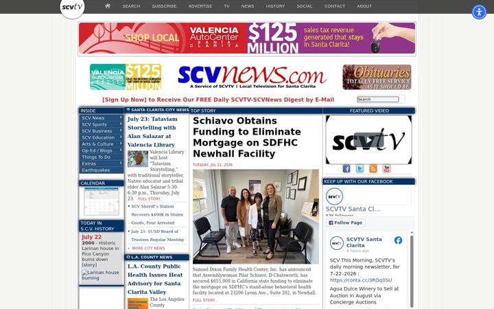 Screenshot of scvnews.com