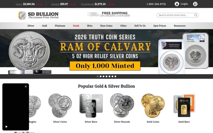 Képernyőkép: sdbullion.com
