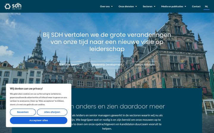 Skærmbillede af sdh.nl