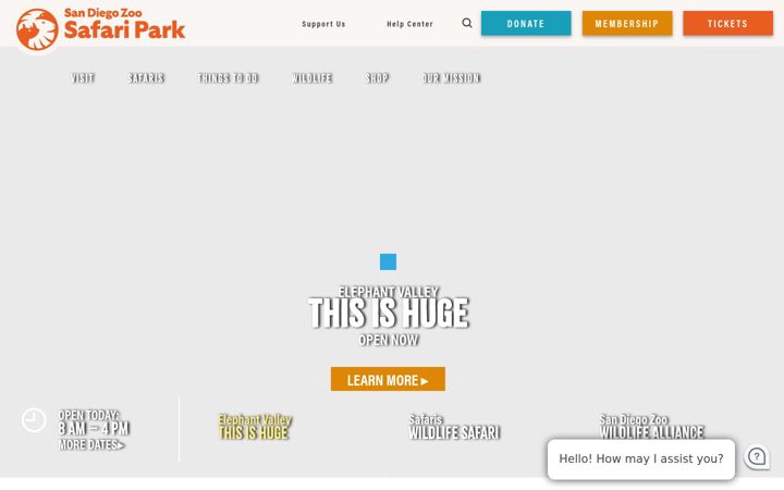 Screenshot of sdzsafaripark.org