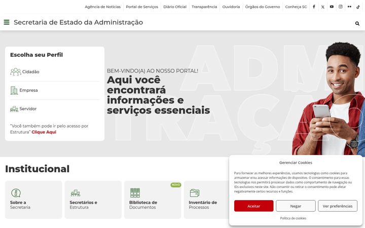 Screenshot of sea.sc.gov.br
