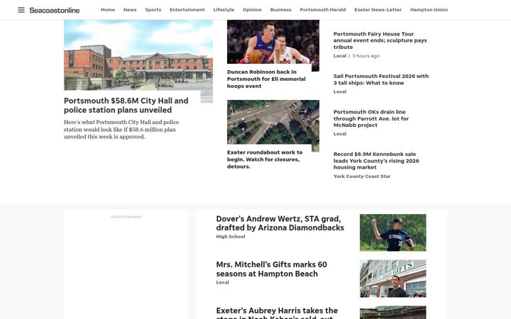 Screenshot ta' seacoastonline.com
