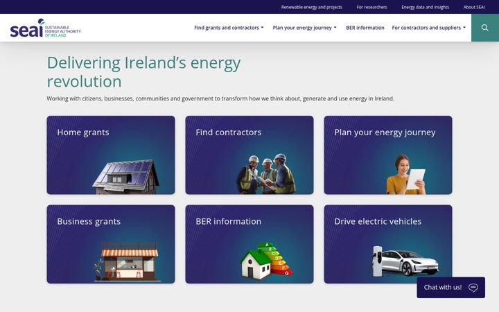 Screenshot of seai.ie
