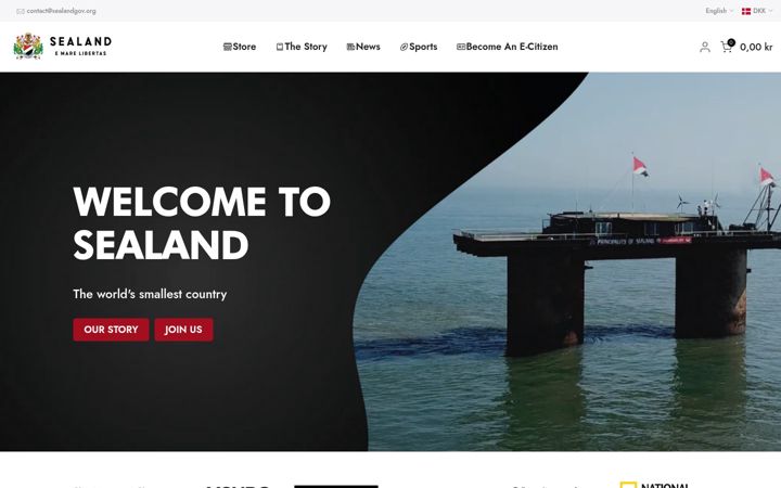 Screenshot of sealandgov.org