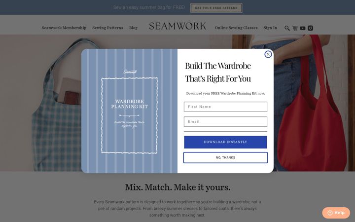 Screenshot of seamwork.com
