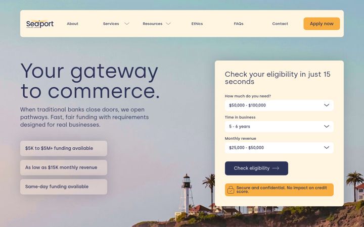 Képernyőkép: seaportfunding.com