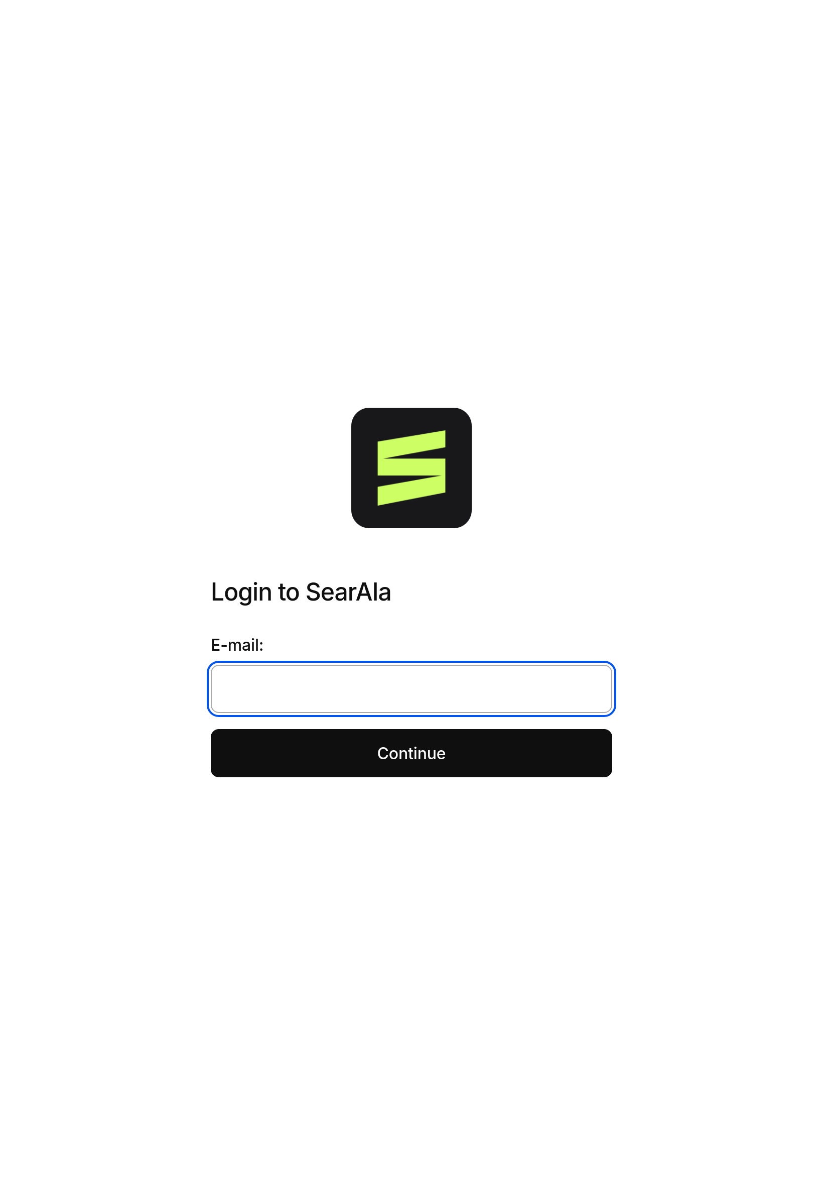 Tablet screenshot of Sign in | SearAIa