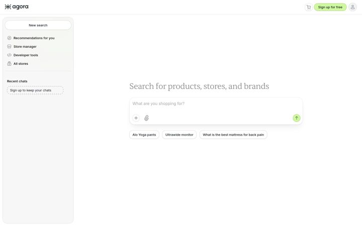 Screenshot ta' searchagora.com