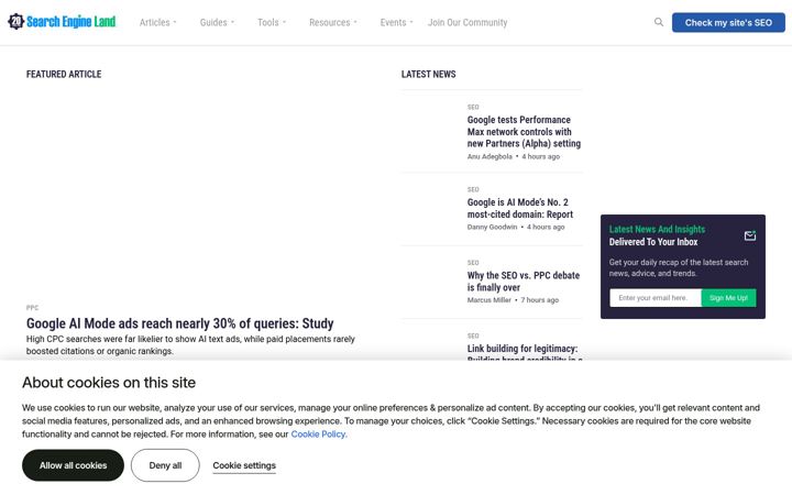 Skærmbillede af searchengineland.com