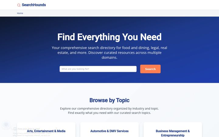 Screenshot of searchhounds.com