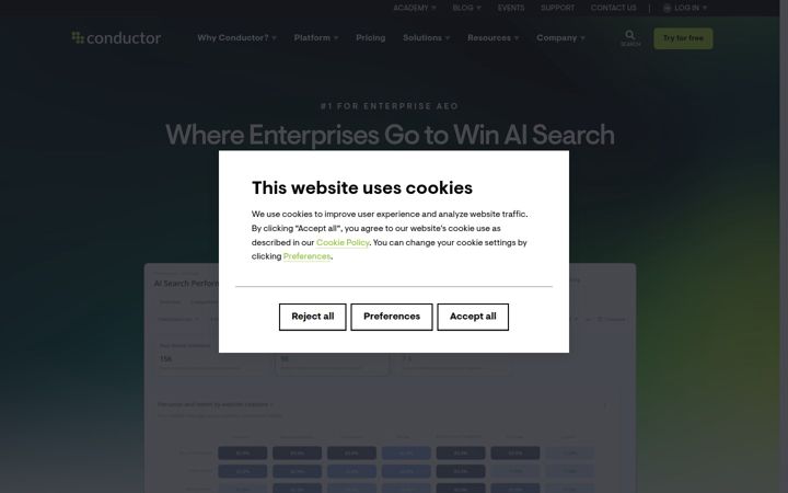 Screenshot of searchmetrics.com