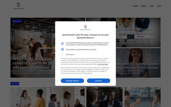 Screenshot van searchrouter.com