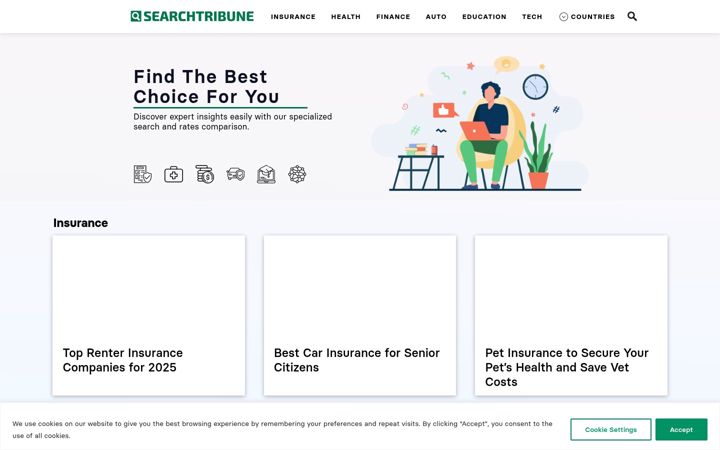 Screenshot di searchtribune.com