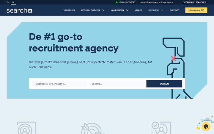 Screenshot stránky searchxrecruitment.com
