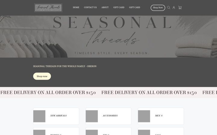 Screenshot of seasonalthreads.com.au