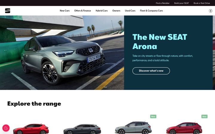 Screenshot of seat.co.uk