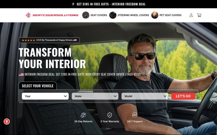 Screenshot of seatcoversolutions.com