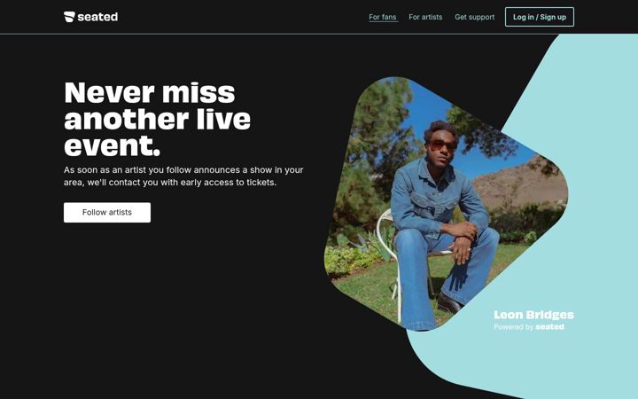 Screenshot of seated.com