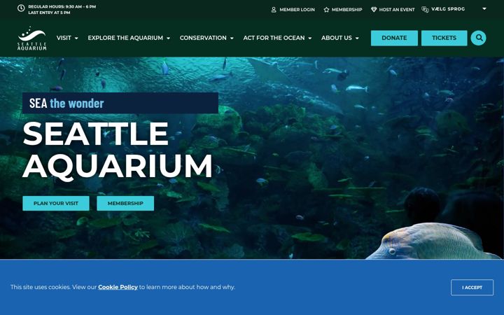 Screenshot of seattleaquarium.org