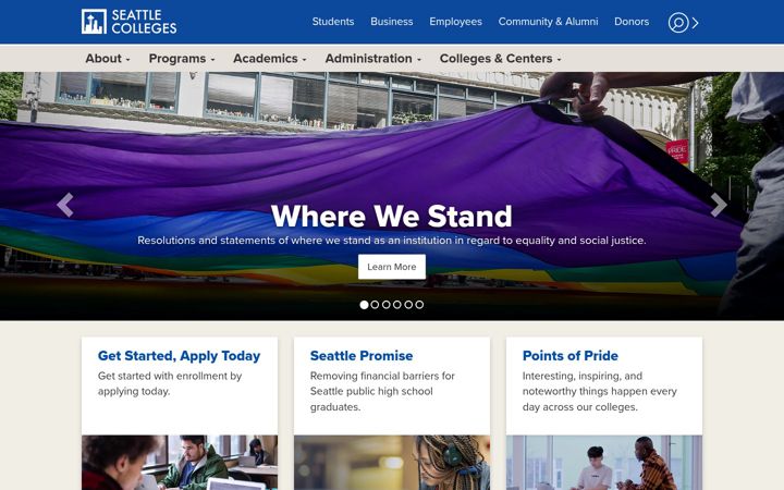 Screenshot of seattlecolleges.edu