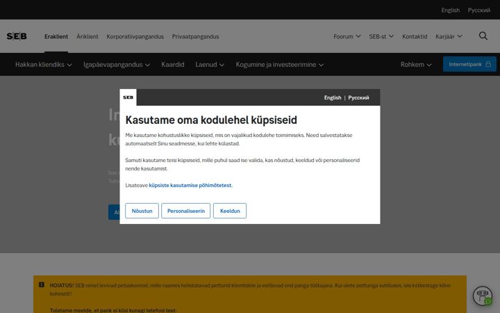 Screenshot of seb.ee