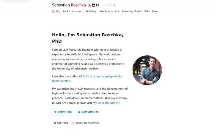 Screenshot of sebastianraschka.com