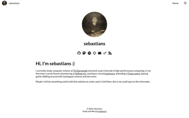 Screenshot of sebastians.dev