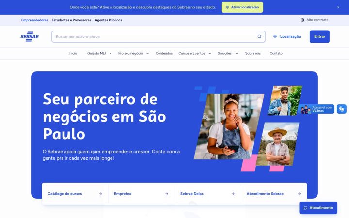 Screenshot of sebraesp.com.br