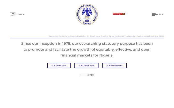 Screenshot of sec.gov.ng
