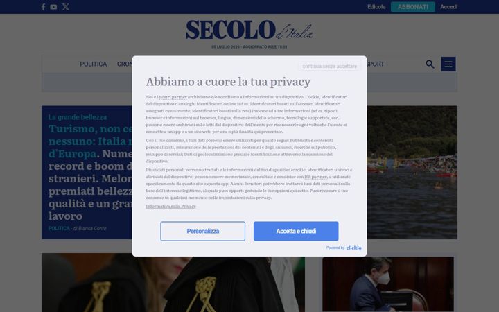 Screenshot of secoloditalia.it