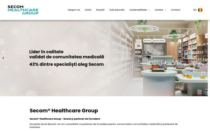 Skærmbillede af secom-healthcare.com