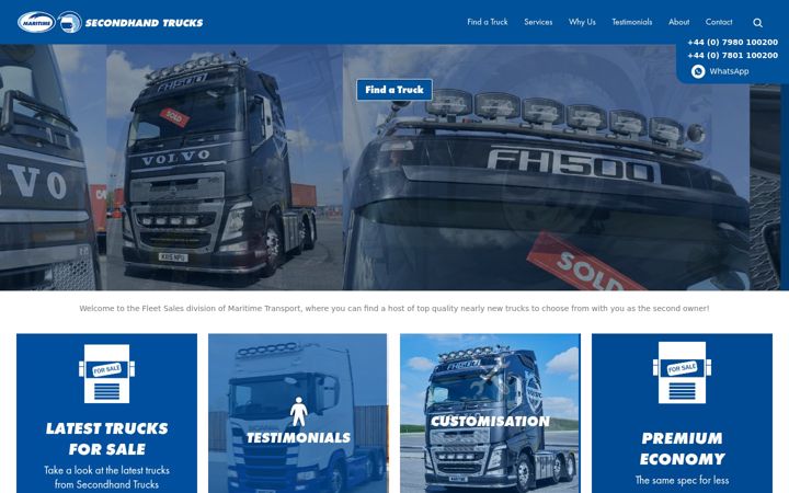Posnetek zaslona secondhandtrucks.co.uk