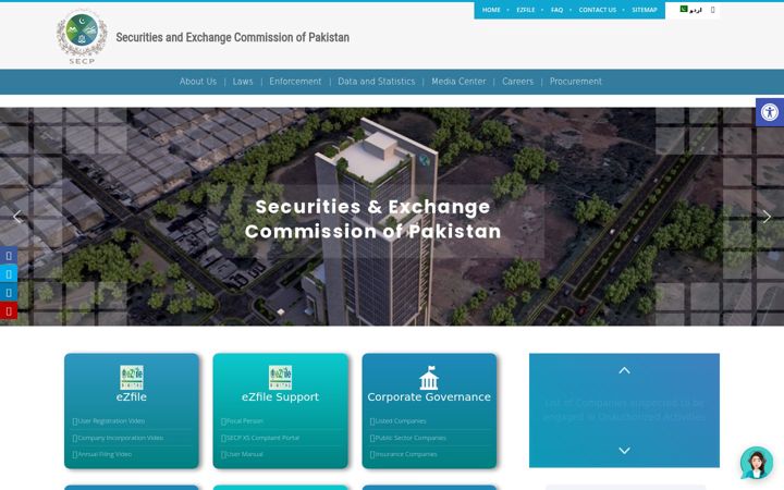 Screenshot of secp.gov.pk