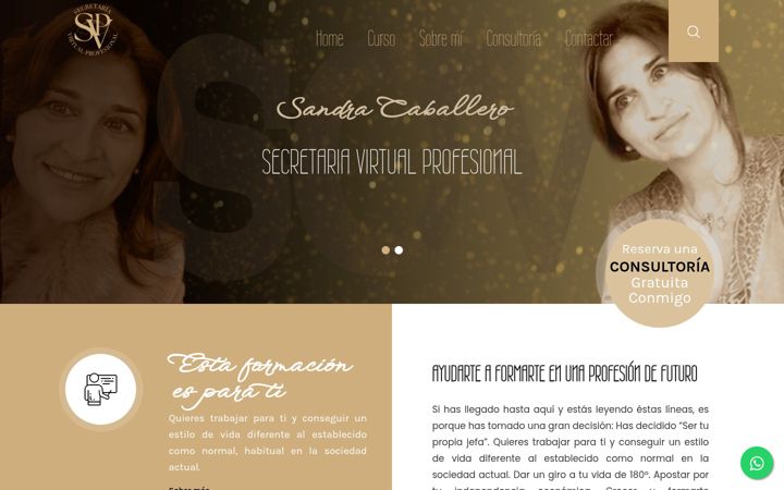 Ekraanipilt saidist secretariavirtualprofesional.com