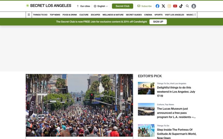 Screenshot of secretlosangeles.com