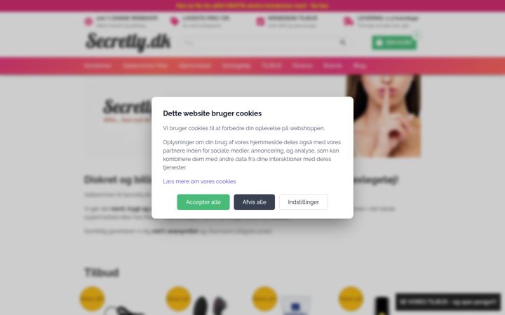 Screenshot of secretly.dk