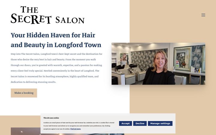 Screenshot of secretsalon.ie