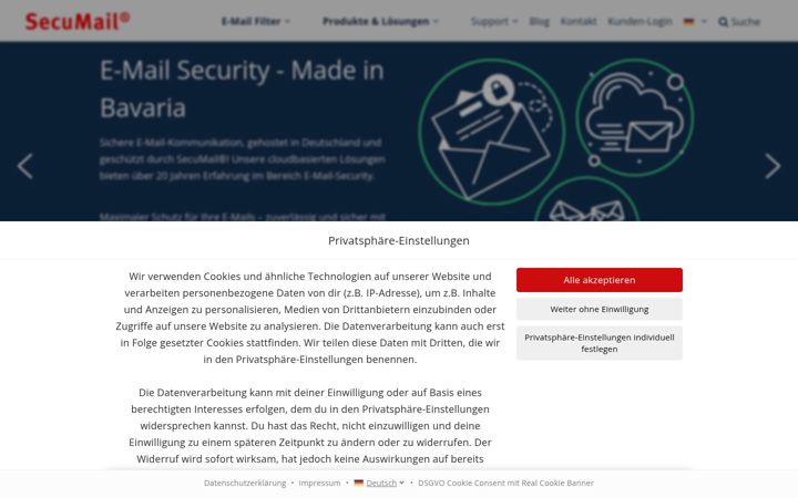 Screenshot of secumail.de
