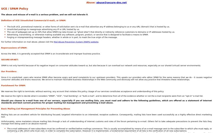 Screenshot of secure-dns.net