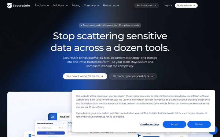 Screenshot of securesafe.com