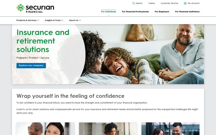 Screenshot of securian.com