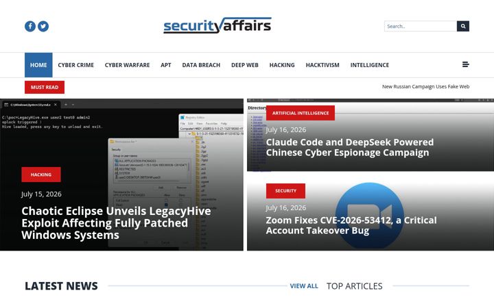 Екранна снимка на securityaffairs.com