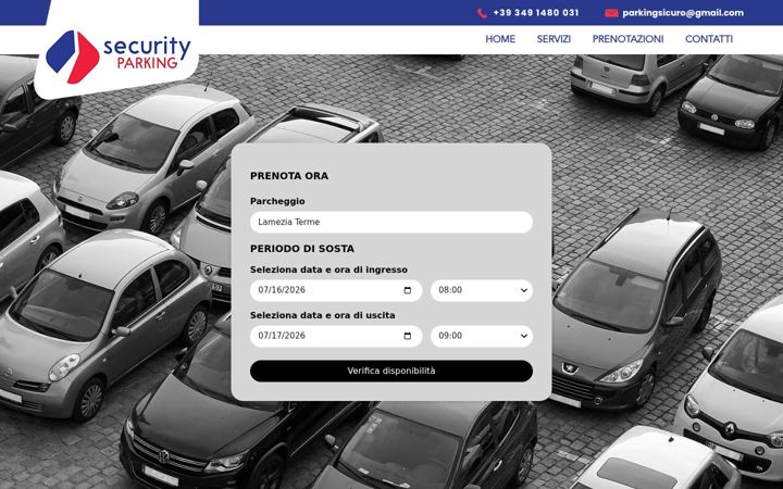 Skjámynd af securityparkinglamezia.it