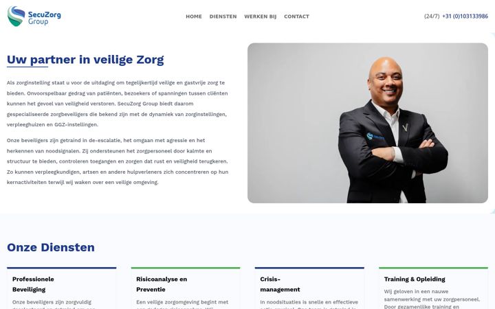 Skærmbillede af secuzorg-group.nl