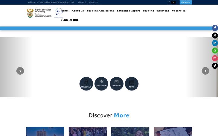 Screenshot of sedcol.co.za