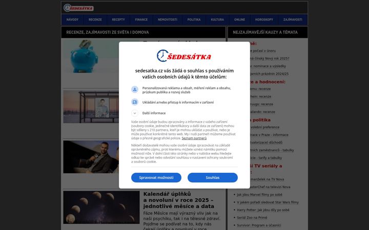 Screenshot of sedesatka.cz